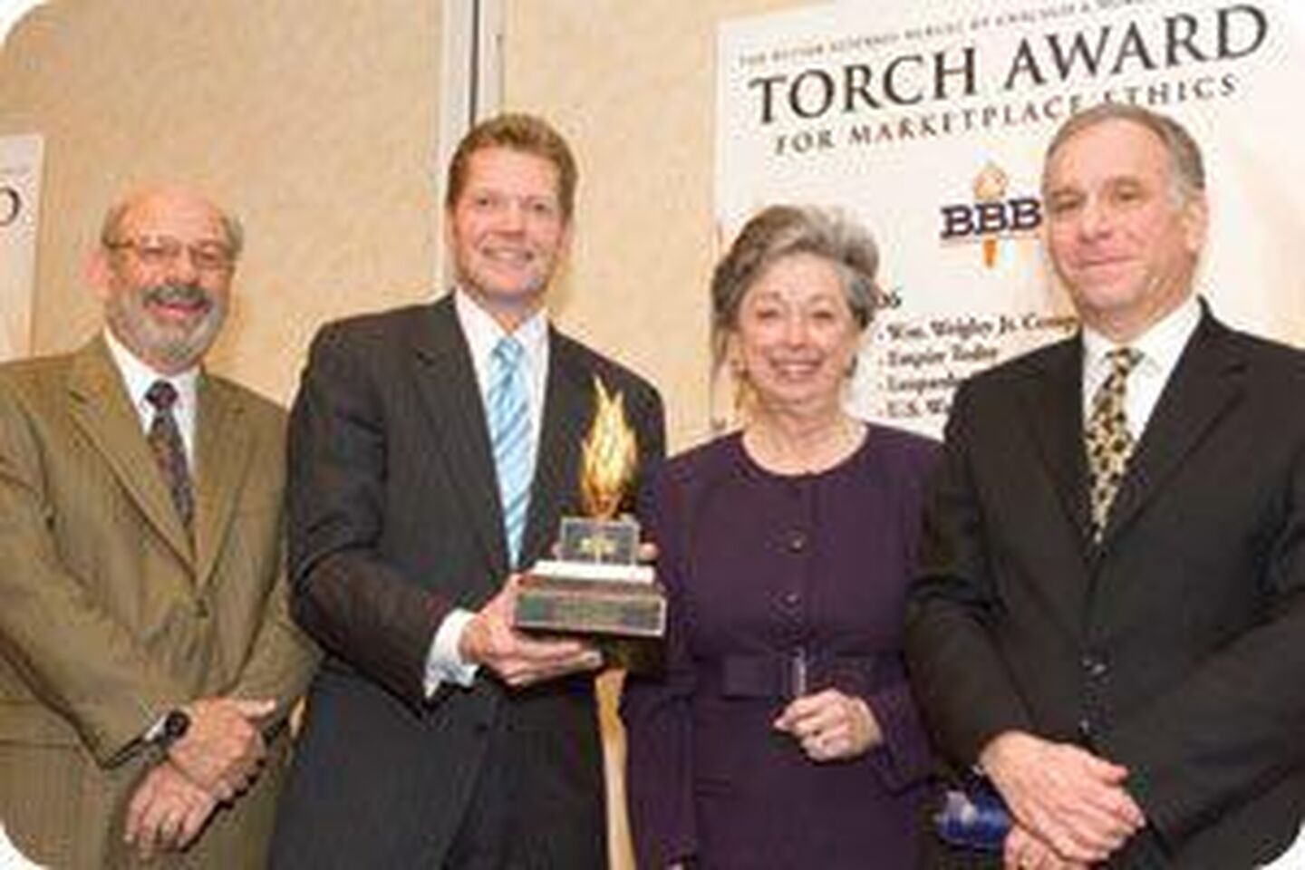 Better Business Bureau Torch Award presentation to U.S. Waterproofing